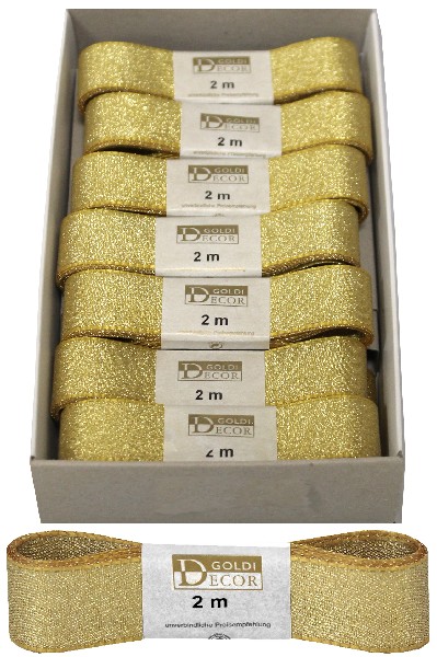 STOFFB.METALLIC GOLD 25MM