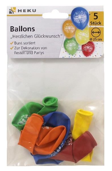 [359519] BALLON,HERZL.GLÜCK.5ER,SB