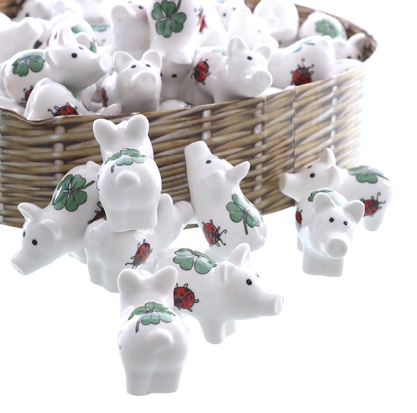 GLÜCKSSCHWEINE,WEIß,MINI