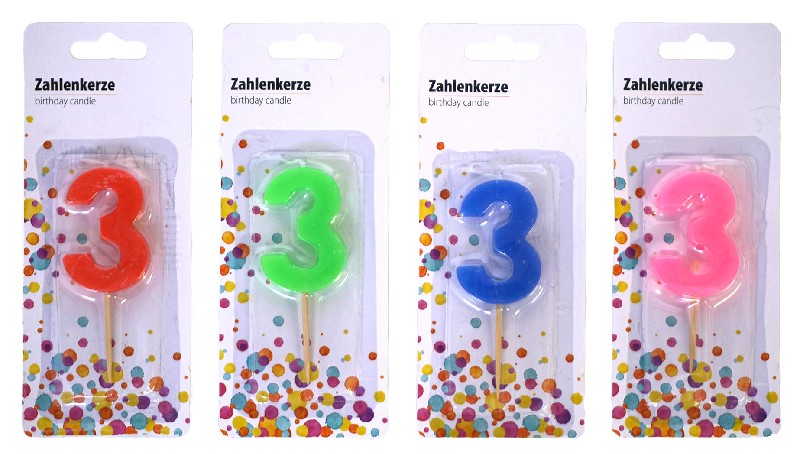 ZIFFERNKERZE "3" 1ER SB