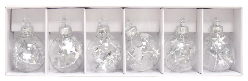[47008] KUGELN GLAS GEFÜLLT 6ER