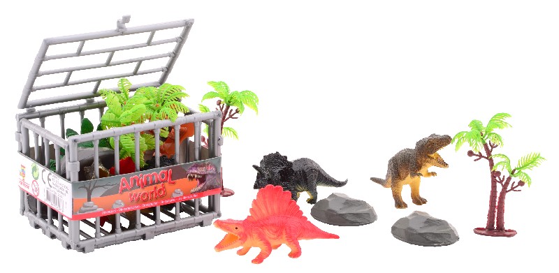 DINO-SPIELSET/KORB,11X8CM
