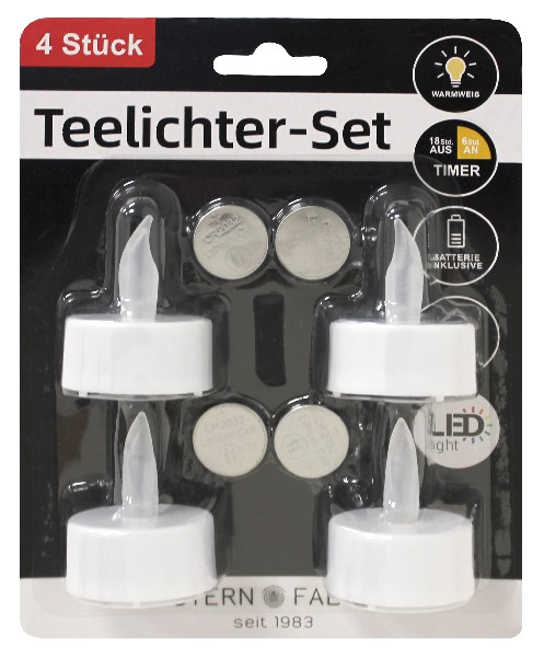 TEELICHT LED 4ER M.TI.SB