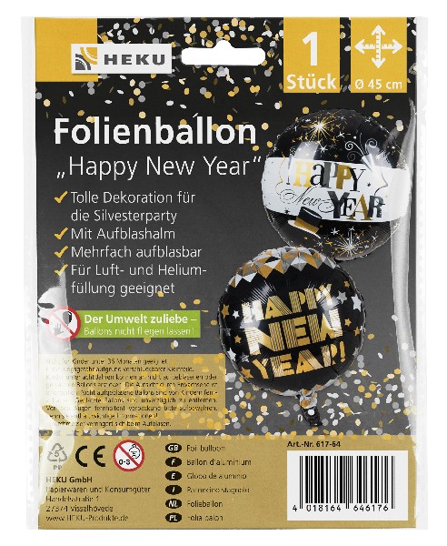 [56571] FOLIENBALLON HAPPY NEW SB