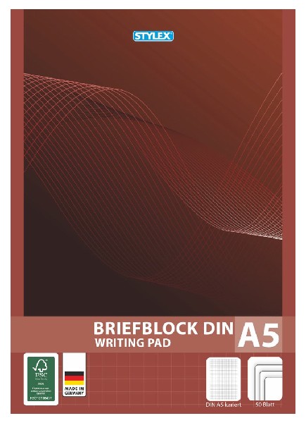 SCHREIBBLOCK A5/50BL.KAR.