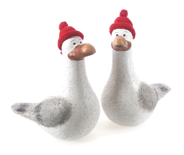 MÖWE,ROTER PUDEL14X18CM