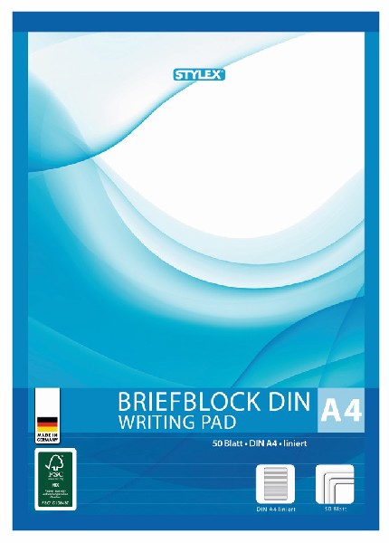 SCHREIBBLOCK A4/50BL. LIN
