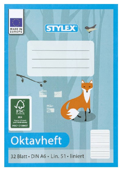 OKTAVHEFT A6/32BL.LINIERT