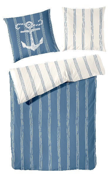 BETTWÄSCHE,RENFORCE,BLAU