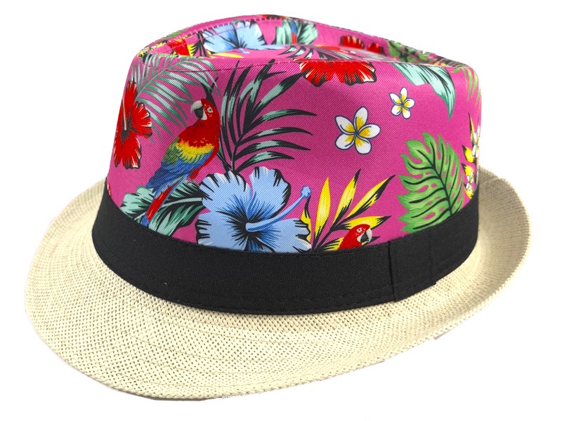 STROHHUT,HE.PANAMA,PINK