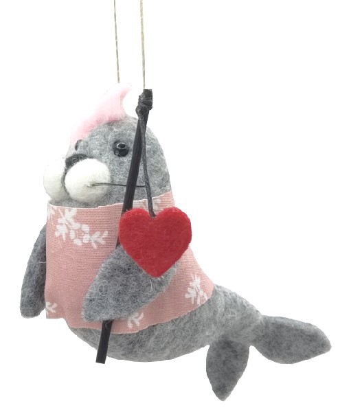 FILZ SEEHUND+HERZ,12,5CM