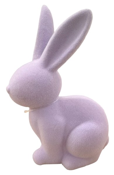 [61409] HASE SITZEND 19CM FLIEDER