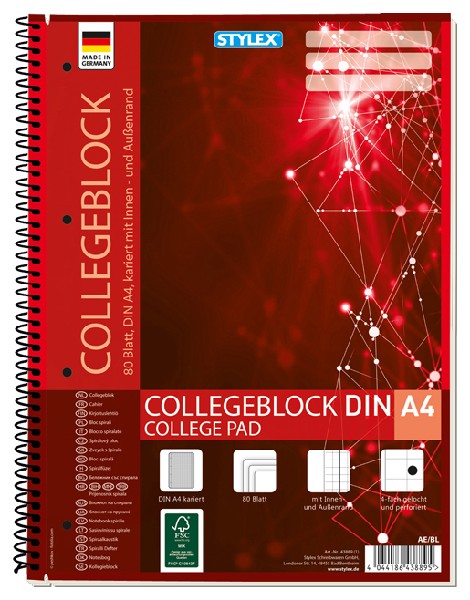 [221663] COLLEGEBLOCK A4 80BL. KAR