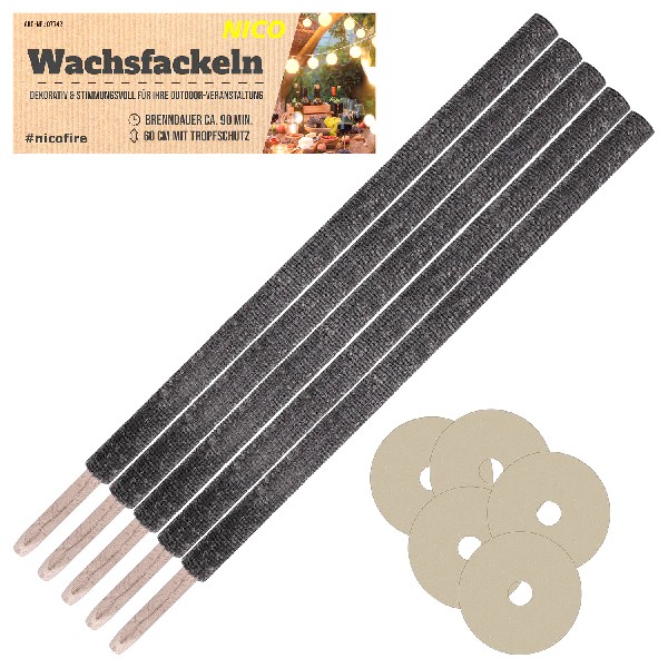 [58236] WACHSFACKELN,60CM 5ER,BTL
