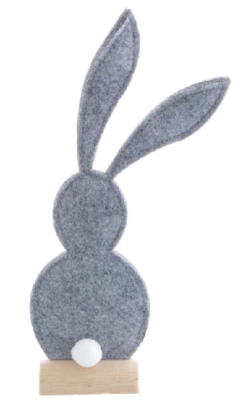 [61808] HASE FILZ GRAU A.HOLZFUSS