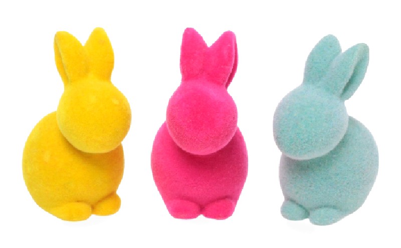 [61406] HASE HOCKEND 5CM 3ER SATZ