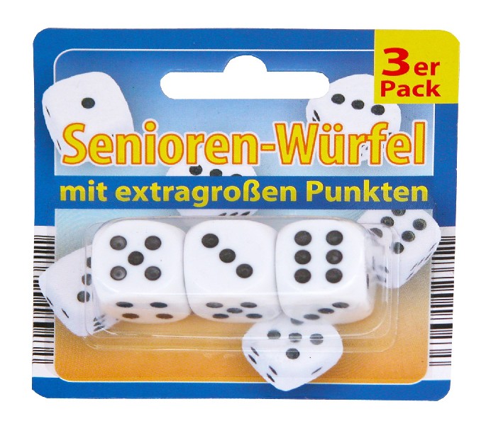 [318232] WÜRFEL 3ER,19MM,WEIß   SB
