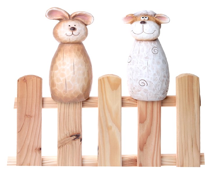 ZAUNFIGUR SCHAF/HASE 2SO.