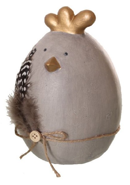 HUHN MIT FEDER 11X10X15CM