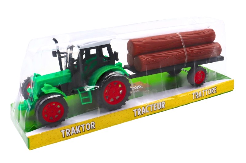 TRAKTOR+ANHÄNGER,27CM,BOX