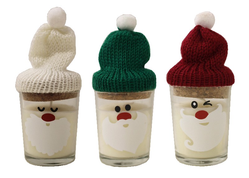 GLAS M.WACHSFÜLLUNG SANTA