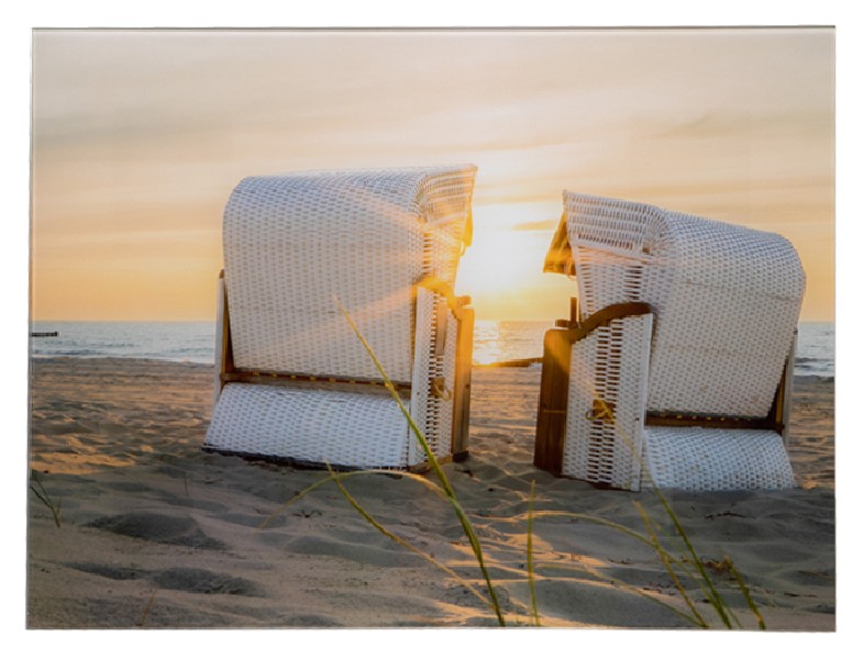 GLASBILD STRANDKORB 40X30