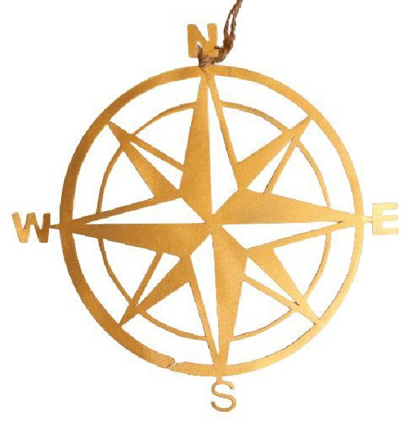 DEKO-WINDROSE,25CM,GOLD