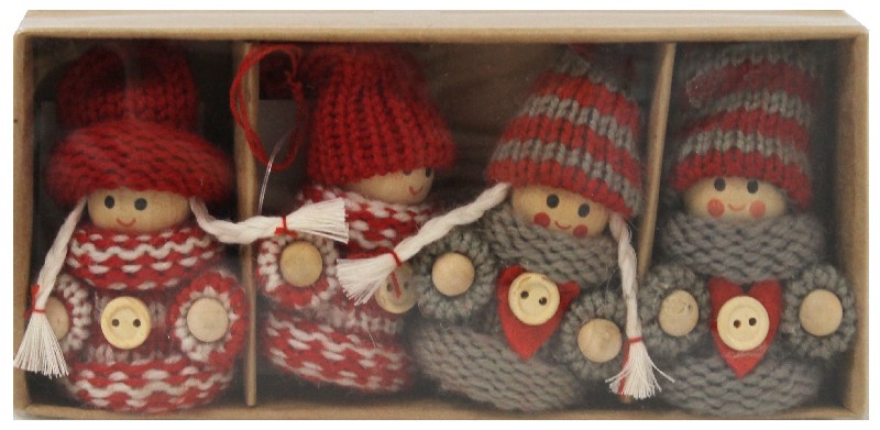 STRICKKINDER ANHÄNGER 4ER