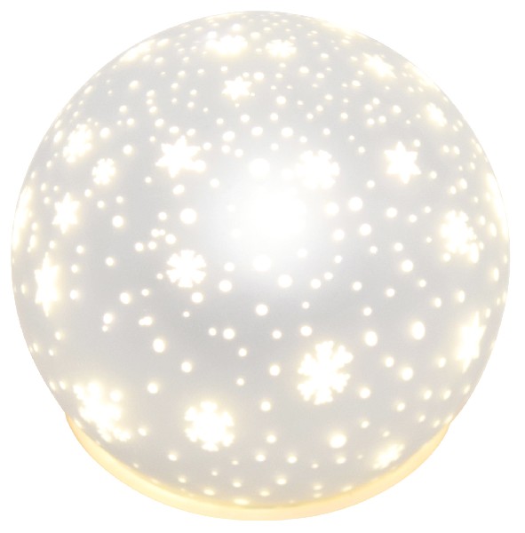 KUGEL GLAS LED WEISS SNOW