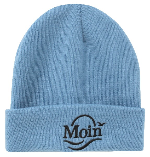 STRICKMÜTZE,MOIN,HELLBLAU
