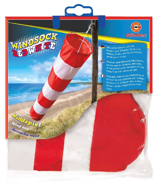 WINDSACK,ROT/WEIß,60CM,SB