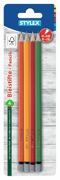4-BLEISTIFTE HB O.GUM. SB