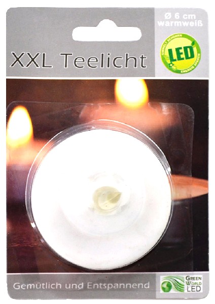 [190110] TEELICHT LED XXL 6CM  SB