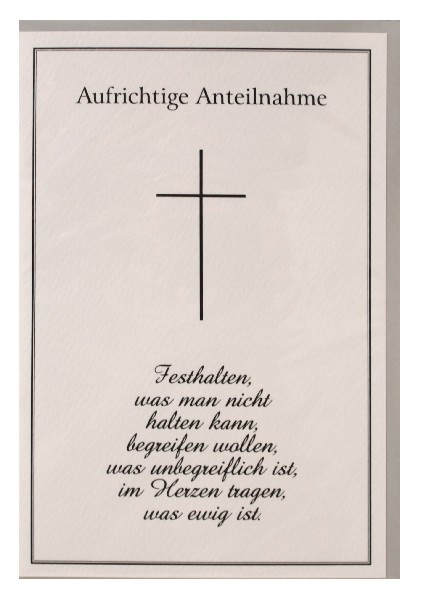 KARTE, TRAUER, TEXT