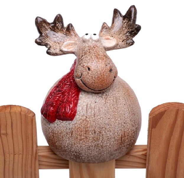 ZAUNFIGUR ELCH BRAUN 16CM