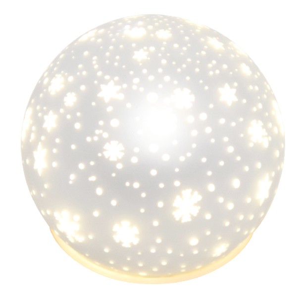 [47735] KUGEL GLAS LED WEISS SNOW