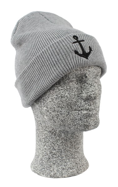 STRICKMÜTZE+ANKER,GRAU
