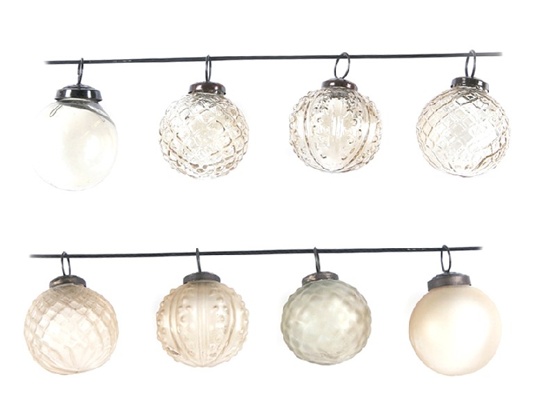 [47011] KUGELN GLAS 5CM CREME 8ER