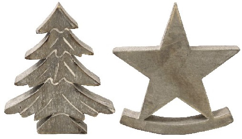 HOLZFIGUREN GRAU 4 SORT.