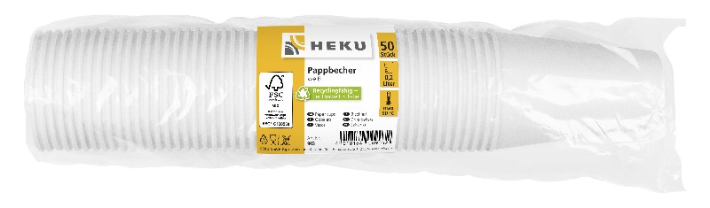 PAPPBECHER WEIß,0,2l 50ER