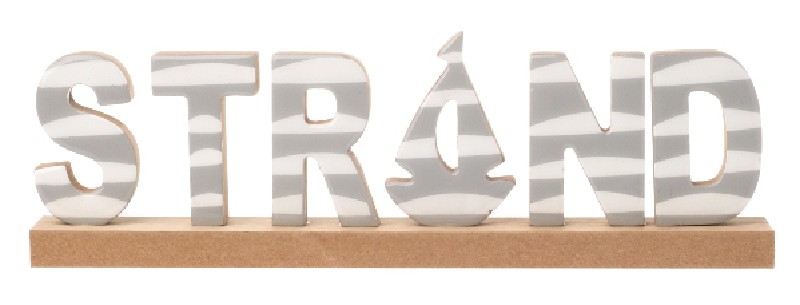 STRAND,GRAU/WEIß,30X8,5CM