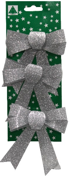 SCHLEIFE SILB.GLITTER 3ER