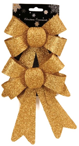 SCHLEIFE GOLD GLITTER 2ER