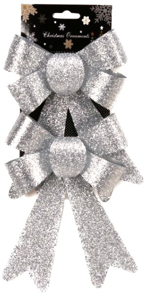 [17564] SCHLEIFE SILB.GLITTER 2ER