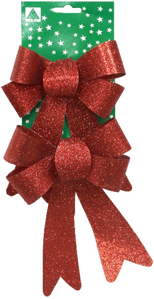 SCHLEIFE ROT GLITTER 2ER
