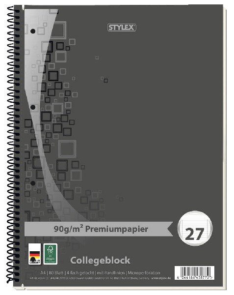 COLLEGEBLOCK A4 80BL. LIN