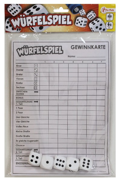 YATZYBLOCK,5 WÜRFEL   SB