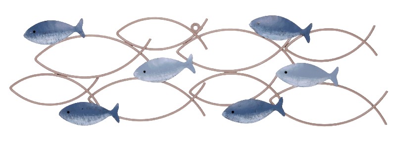 WANDDEKO,FISCHE,75X19CM
