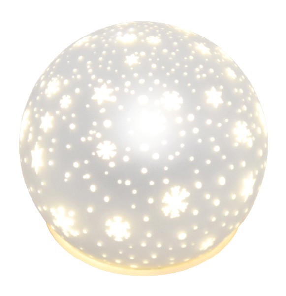 [47734] KUGEL GLAS LED WEISS SNOW