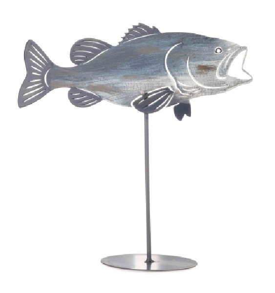FISCH,MET.BLAU,24X10X25CM